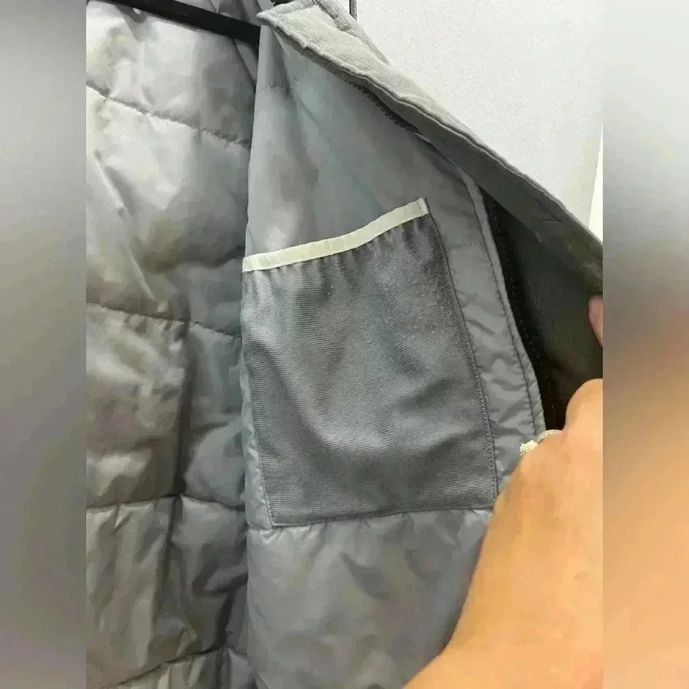 Nike Storm Fit Coat w hood zip / hook & loop closure Grey w swoosh embro… - Picture 8 of 8